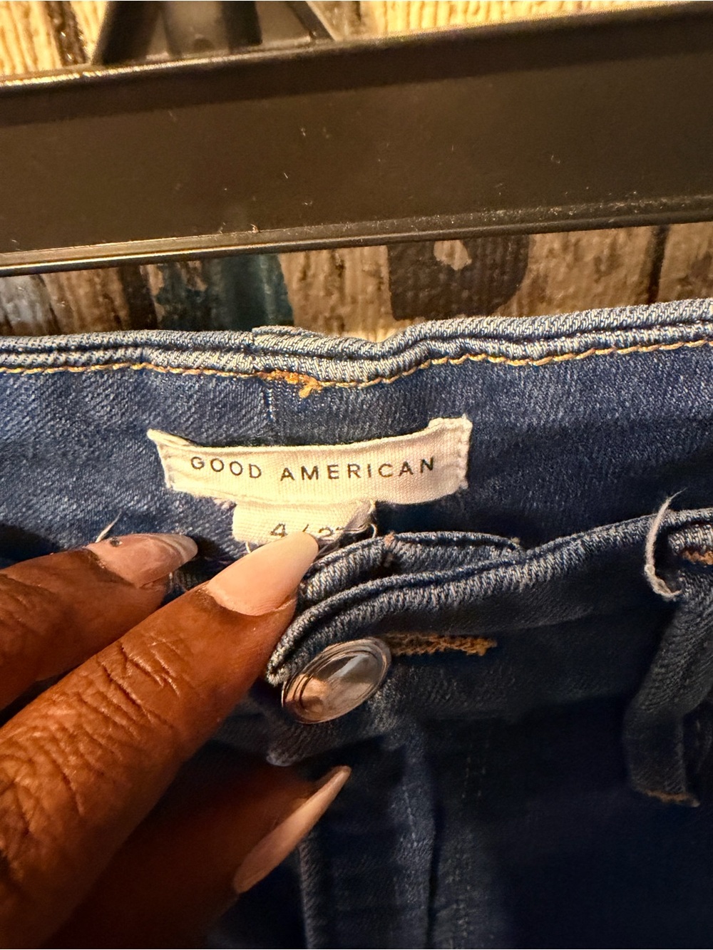 Good American Mid-Rise Straight Leg Jeans in Classic Blue - Picture 3 of 4